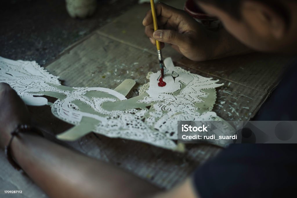 Puppet Up Java Java Making Shadow Puppet Wayang Kuli Or Shadow Puppet Stock Photo ...
