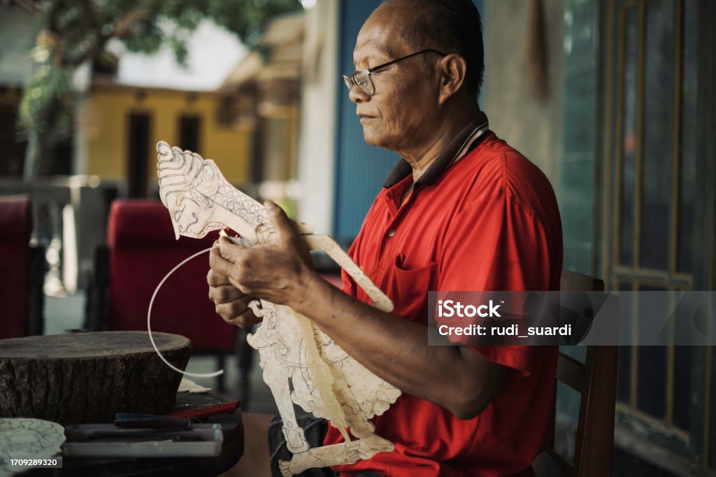 Puppet Up Java Java Making Shadow Puppet Wayang Kuli Or Shadow Puppet Stock Photo ...