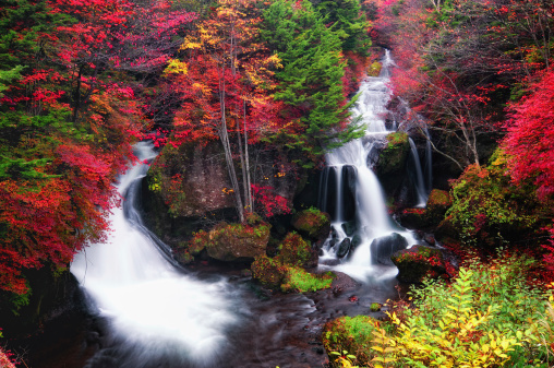 Ryuzu Falls near Lake Chuzenji in Nikko National Park/Japan.