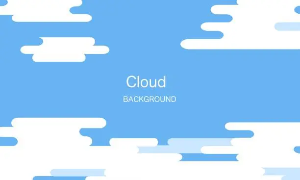 Vector illustration of Blue sky and clouds seamless vector background