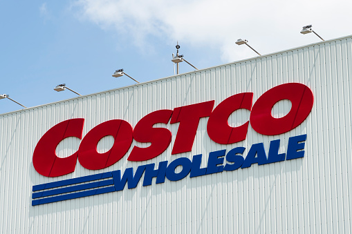 Kaohsiung, Taiwan- June 2, 2023: View of Costco wholesale storefront in Kaohsiung, Taiwan. Costco Wholesale Company is the largest membership warehousing club in the United States.