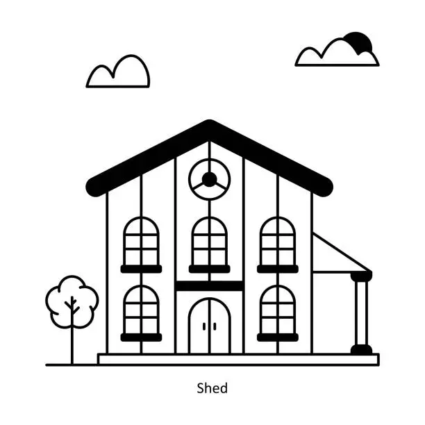 Vector illustration of Shed vector Solid  Design illustration. Symbol on White background EPS 10 File