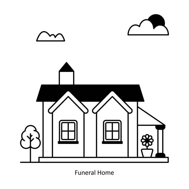 Vector illustration of Funeral Home vector Solid  Design illustration. Symbol on White background EPS 10 File