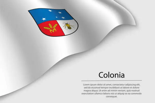 Vector illustration of Wave flag of Colonia is a state of Uruguay.