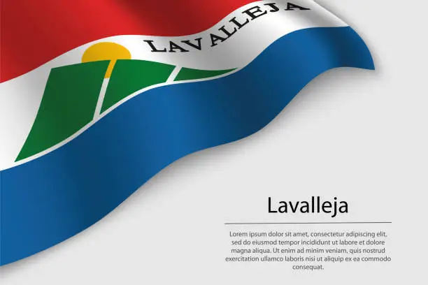 Vector illustration of Wave flag of Lavalleja is a state of Uruguay.