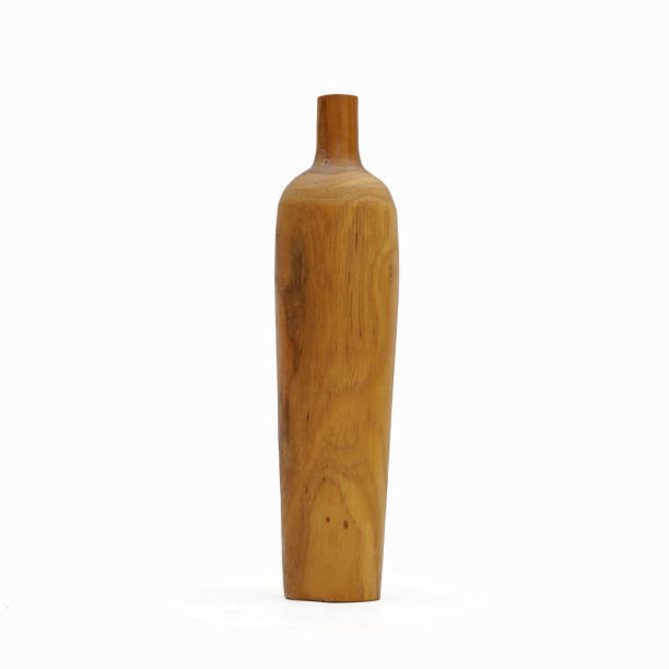 istock Wood flower vase rustic isolated 1709493783