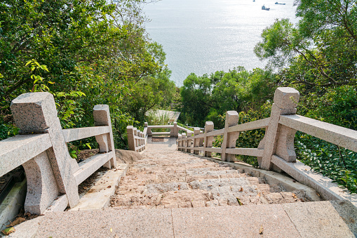 Stone staircase leading to the seaside