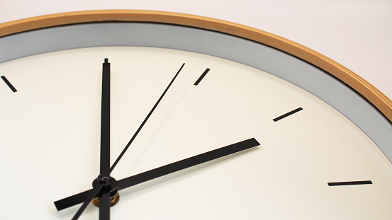 close up of a minimalist wall clock