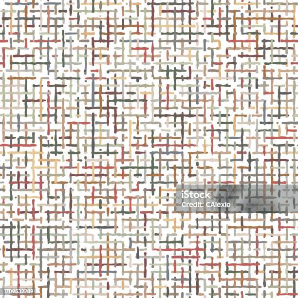 Seamless Multicolored Striped Pattern With Crossed Dashed Lines Textile ...