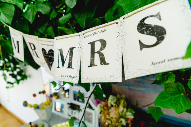 istock Poster of Mr and Mrs in a wedding. 1709533435