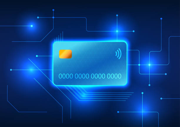 istock Credit card technology The back of the credit card is a technology circuit. Shows spending on purchases using a credit card. Buying products online increases convenience by not having to carry cash. 1709541781