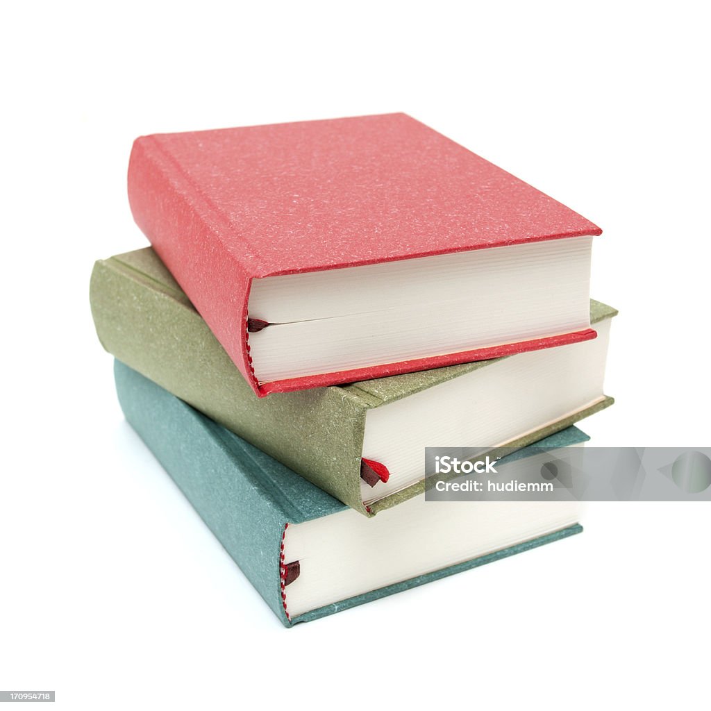 Pila de libros aislados en fondo blanco - Foto de stock de Libro libre de derechos