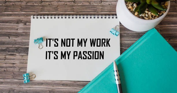 istock Business concept - Top view notebook writing It's not my work it's my passion 1709548364