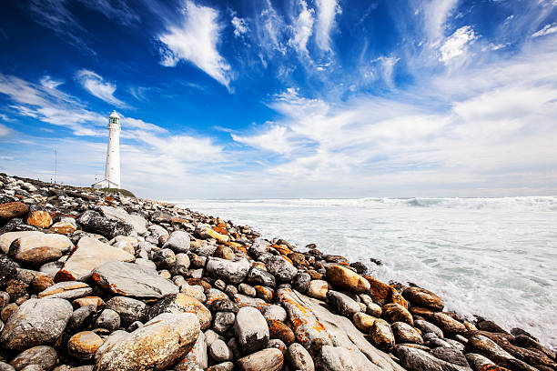 Slangkop Lighthouse Slangkop Lighthouse near Kommetjie is the tallest cast iron Lighthouse in South Africa. kommetjie stock pictures, royalty-free photos & images