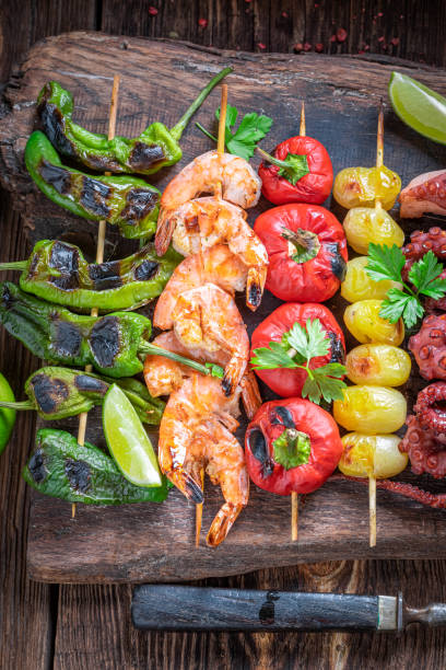 istock Grilled skewer as a summer snack for bbq. 1709621995