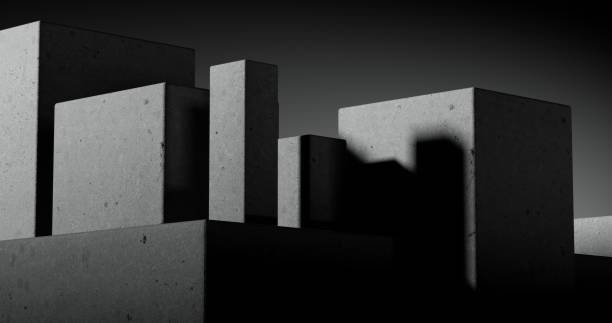 istock A disorderly abstract arrangement of concrete blocks. 1709633067