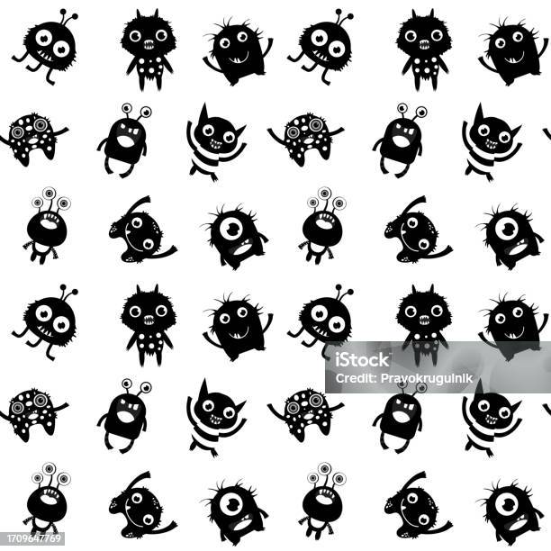 Simple Monster Backgrounds Cute Seamless Vector Pattern With Fun Monsters For Textile And Clothing ...