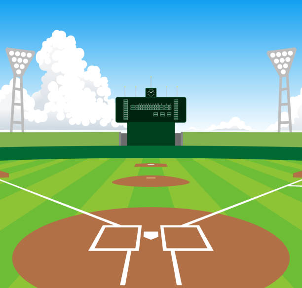 illustrations, cliparts, dessins animés et icônes de le terrain de baseball - baseball diamond home base baseballs base