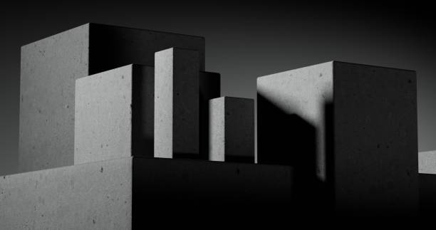 istock An abstract and disorderly arrangement of concrete blocks. 1709670450
