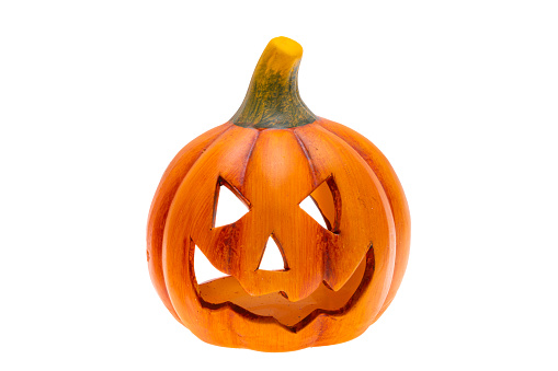 Scary Jack O' Lantern in fire. Halloween theme.