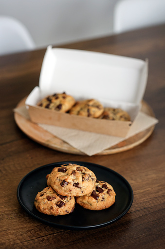 American homemade chocolate chip cookies.