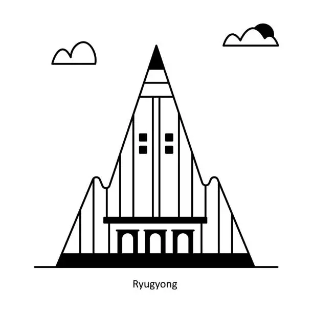 Vector illustration of Ryugyong  vector Solid  Design illustration. Symbol on White background EPS 10 File