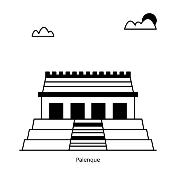 Vector illustration of Palenque vector Solid  Design illustration. Symbol on White background EPS 10 File