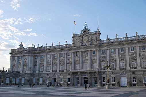 July 7, 2023, Madrid (Spain).  The Royal Palace of Madrid (Spanish: Palacio Real de Madrid) is the official residence of the Spanish royal family at the city of Madrid