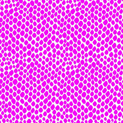 Seamless pattern skin snake, crocodile, lizard, alligator, reptile. Reptilian scales. Monochrome pink magenta spots. Vector isolated on white. Serpentine texture. Fashion print. textiles wrapping