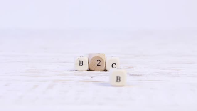 Wooden Blocks with B2B and B2C Sign