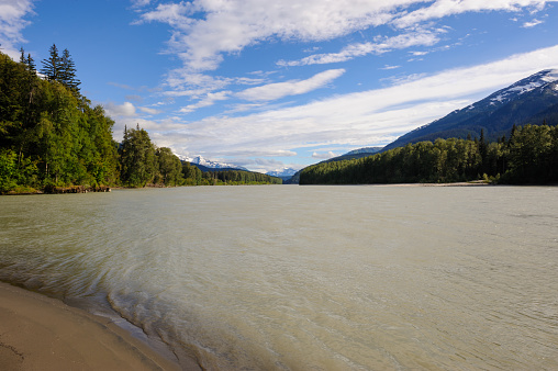 Landscape at Lower Stikine river in British Columbia