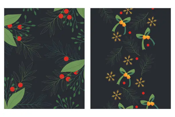 Vector illustration of Christmas background set