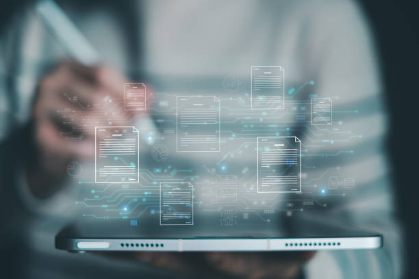 istock Entrepreneur use cloud information technology for store customer data to gain customer insight of data warehouse, Marketing campaign to increase sale and identify potential customer, AI computing 1709871781