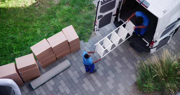 istock High Angle View Of Mover In Uniform Unloading Furniture 1709876557