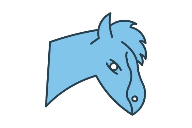 istock Horse Icon. Icon related to Farming And Farm. Suitable for web site design, app, user interfaces. Flat line icon style. Simple vector design editable 1709911933