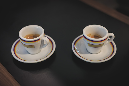 Two espresso at the bar in Florence, Italy