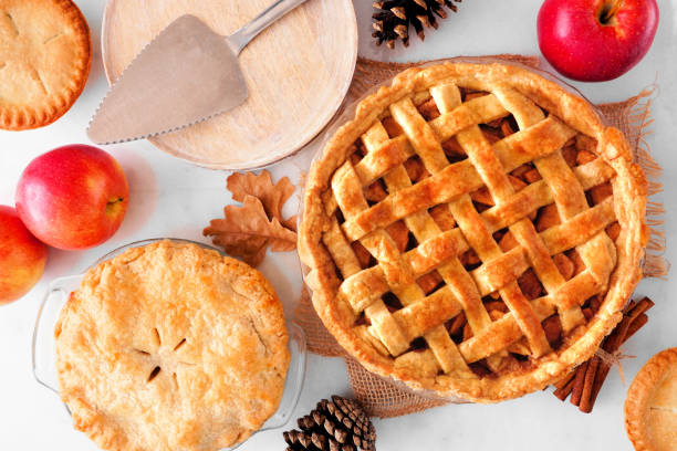 istock Homemade autumn apple pie table scene 1709933928