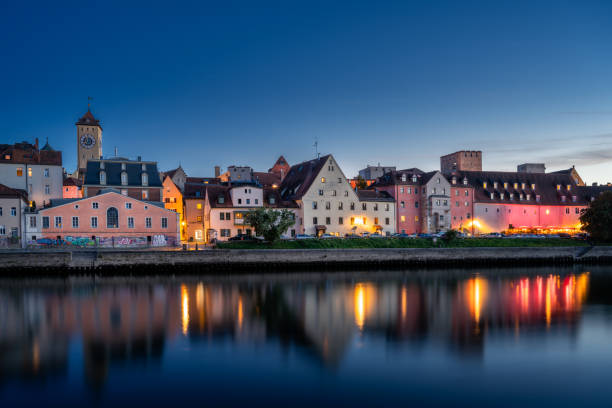 istock Regensburg cityscape during blue hour 1709944562