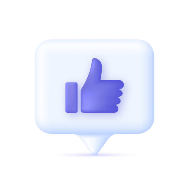 istock 3D Thumb up on Speech Bubble. Hands Gesture. Vote or rating signs concept. Like concept. 1709950218