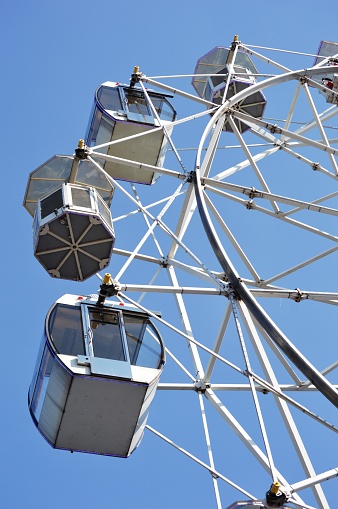 Metal structure of a large rotating amusement park ride