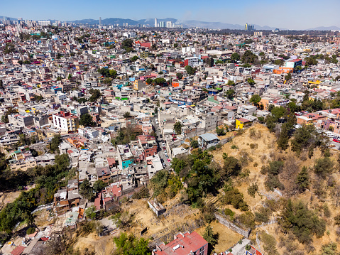 Mexico city residential neighborhood in the ravines west of the city