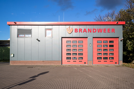 De Cocksdorp, Netherlands - October 31, 2018: fire station on the Dutch island of Texel
