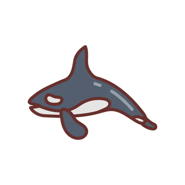 Vector illustration of Orca Whale icon in vector. Logotype