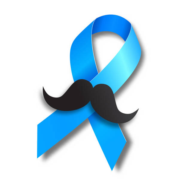 istock Prostate Cancer Awareness Month. Blue ribbon with a mustache. Vector illustration isolated on white. 1709997289