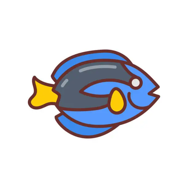 Vector illustration of Blue Tang icon in vector. Logotype