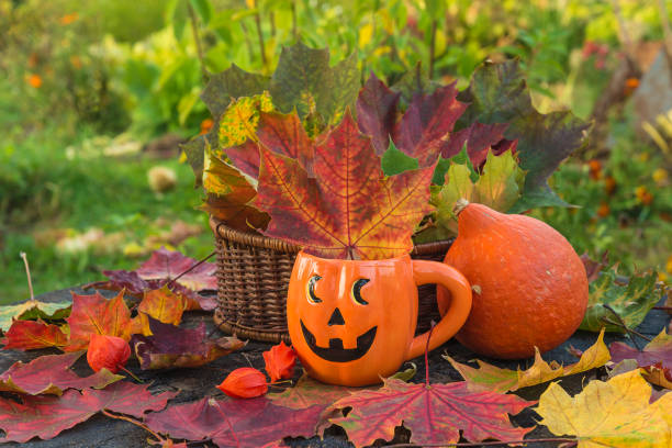 istock Happy halloween or thanksgiving greeting card; 1710024579