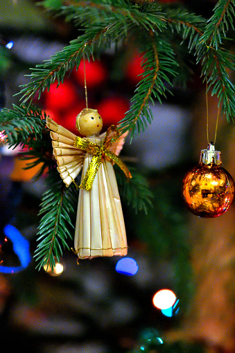 Angel from straw - christmas tree decoration