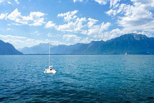 Geneva lake in Montreux, Switzerland