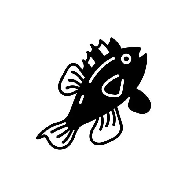 Vector illustration of Sea Bass icon in vector. Logotype