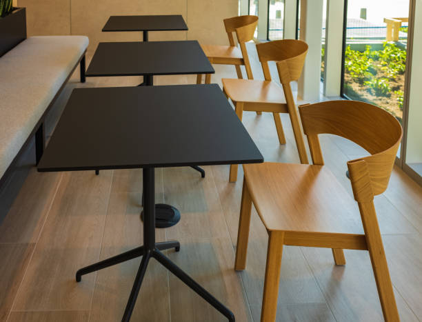 istock Empty modern classroom or training room with chairs and tables. Conference table, chairs at lobby 1710119943